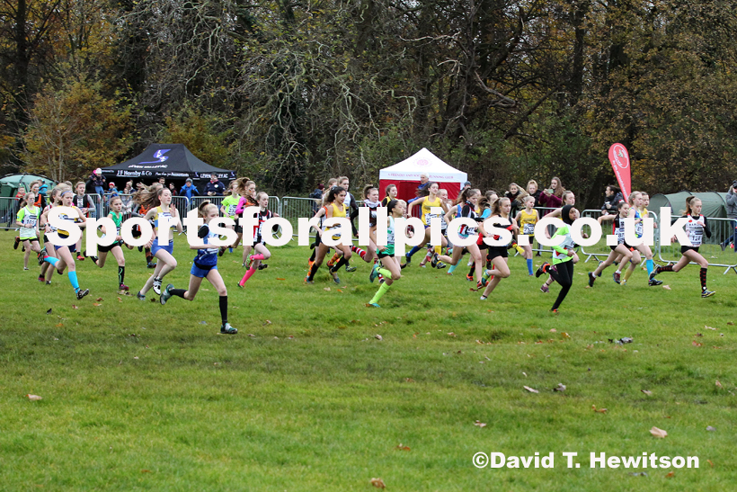 Girls under-13s, 2019 European Cross Country Trials and British Cross Challenge, Sefton Park, Liverpool.  Photo: David T. Hewitson/Sports for All Pics